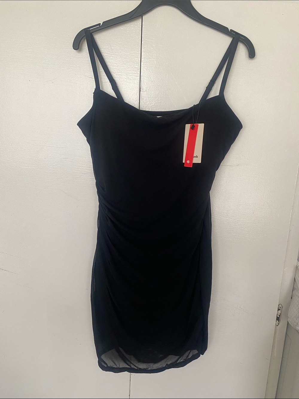 Black Mini Slip Dress with Double Straps